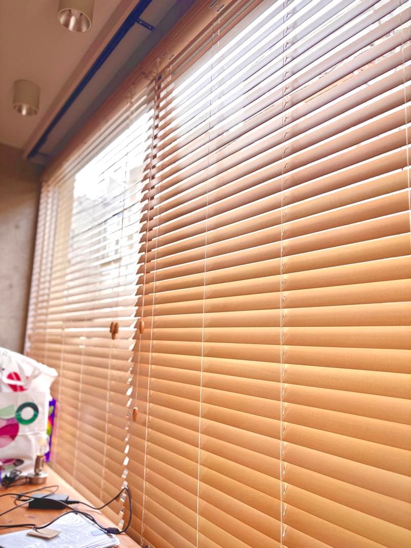 木製ブラインド 幅165-170cm × 高さ230cm ナチュラル 1個