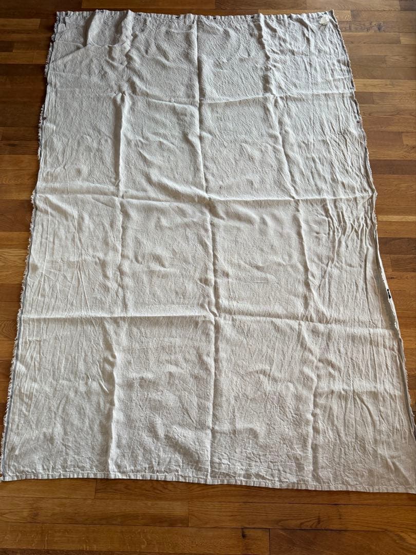 【2セット】KURASIKU 自然素材カーテン ナグ きなり 麻100% 革紐付