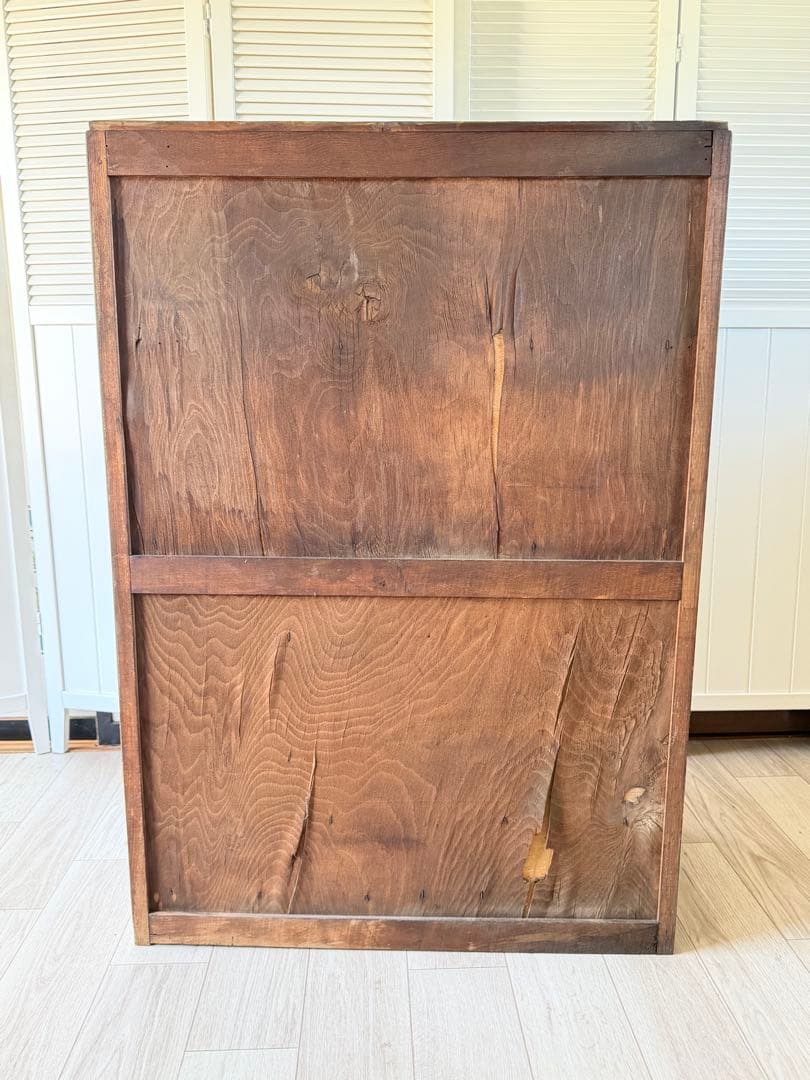 昭和レトロ 水屋箪笥 希少 ダイヤガラス 戸棚 キャビネット 古民具