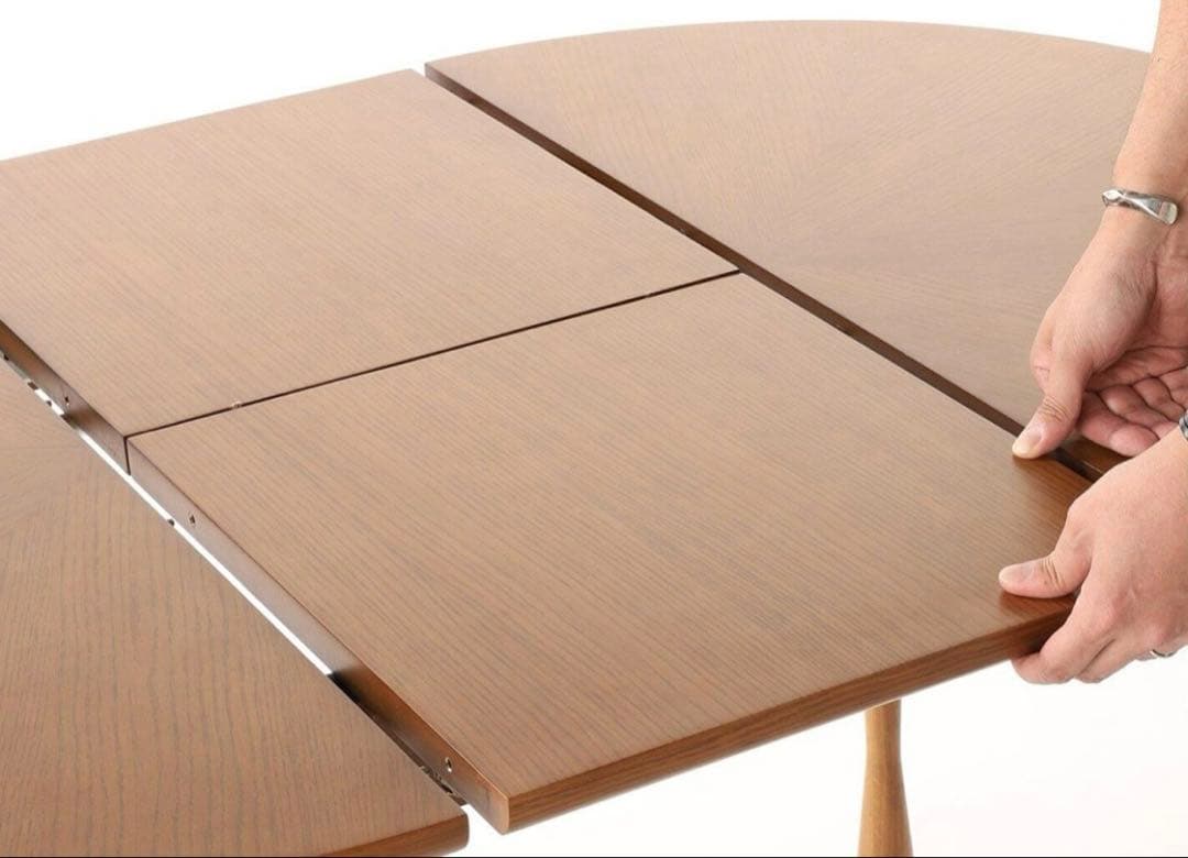 【即購入お控えください】AROS ROUND TABLE ブラウン 伸長式