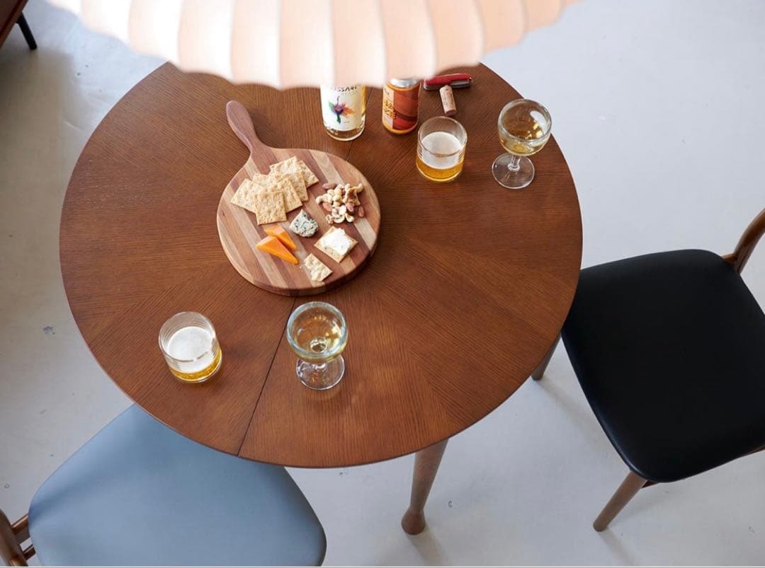 【即購入お控えください】AROS ROUND TABLE ブラウン 伸長式