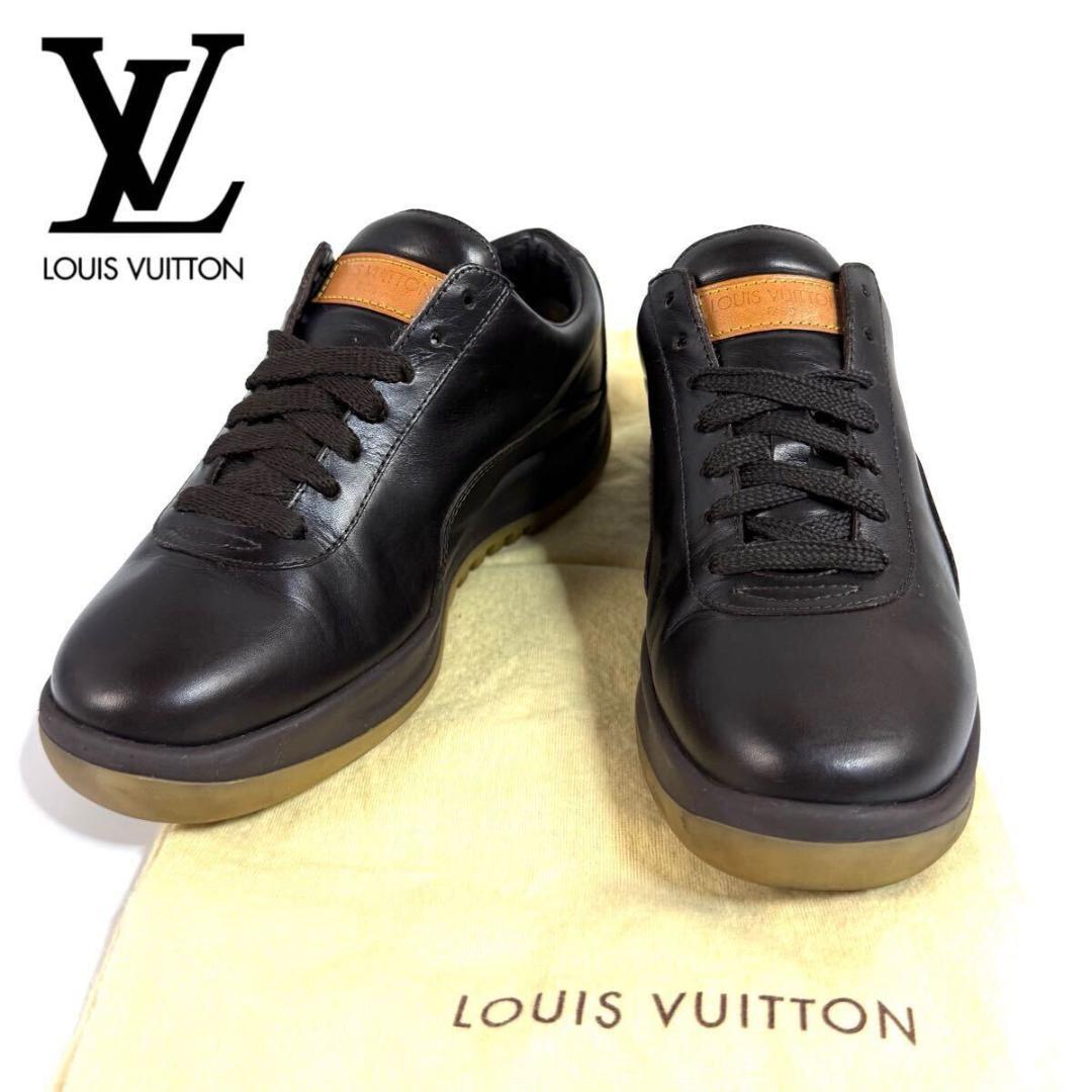 【美品】ルイ ヴィトン レザー スニーカー 35サイズ イタリア製 元袋付き