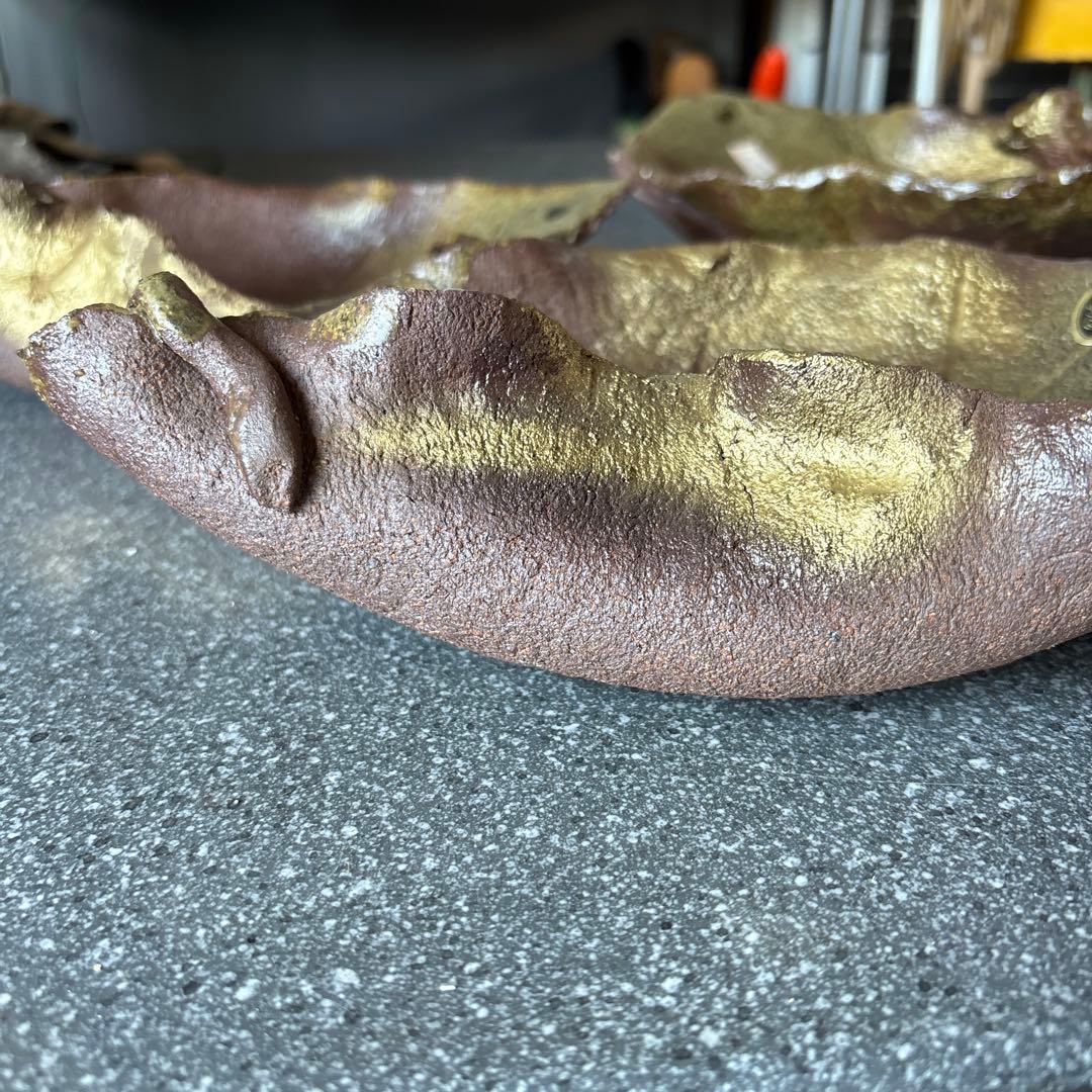 信楽焼　ゴールド皿3枚