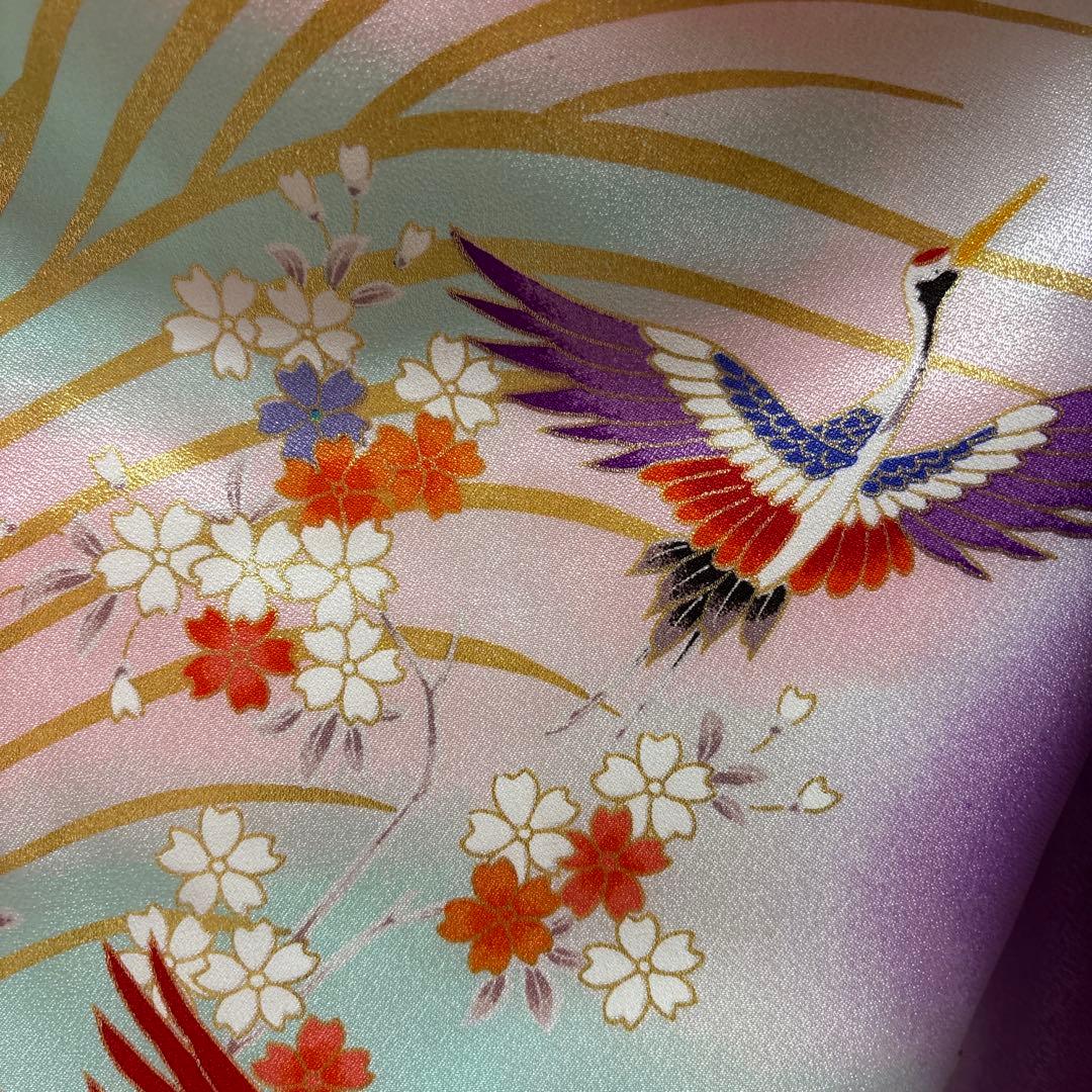 七五三　着物セット　7歳　だらり帯　ぽっくり付き　紫色