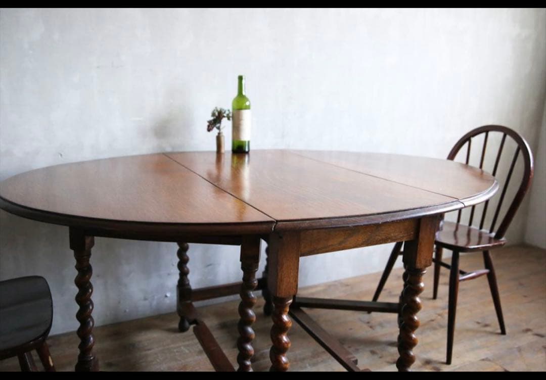 イギリスアンティーク古木ゲートレッグテーブル/木製バタフライ机