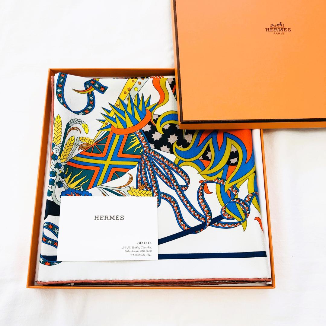 HERMES エルメス カレ90 季節の儀式 極美品 箱付き