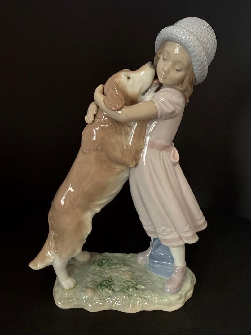 リヤドロ（Lladro リアドロ 陶器人形 置物） 犬と少女 待ってたよ！
