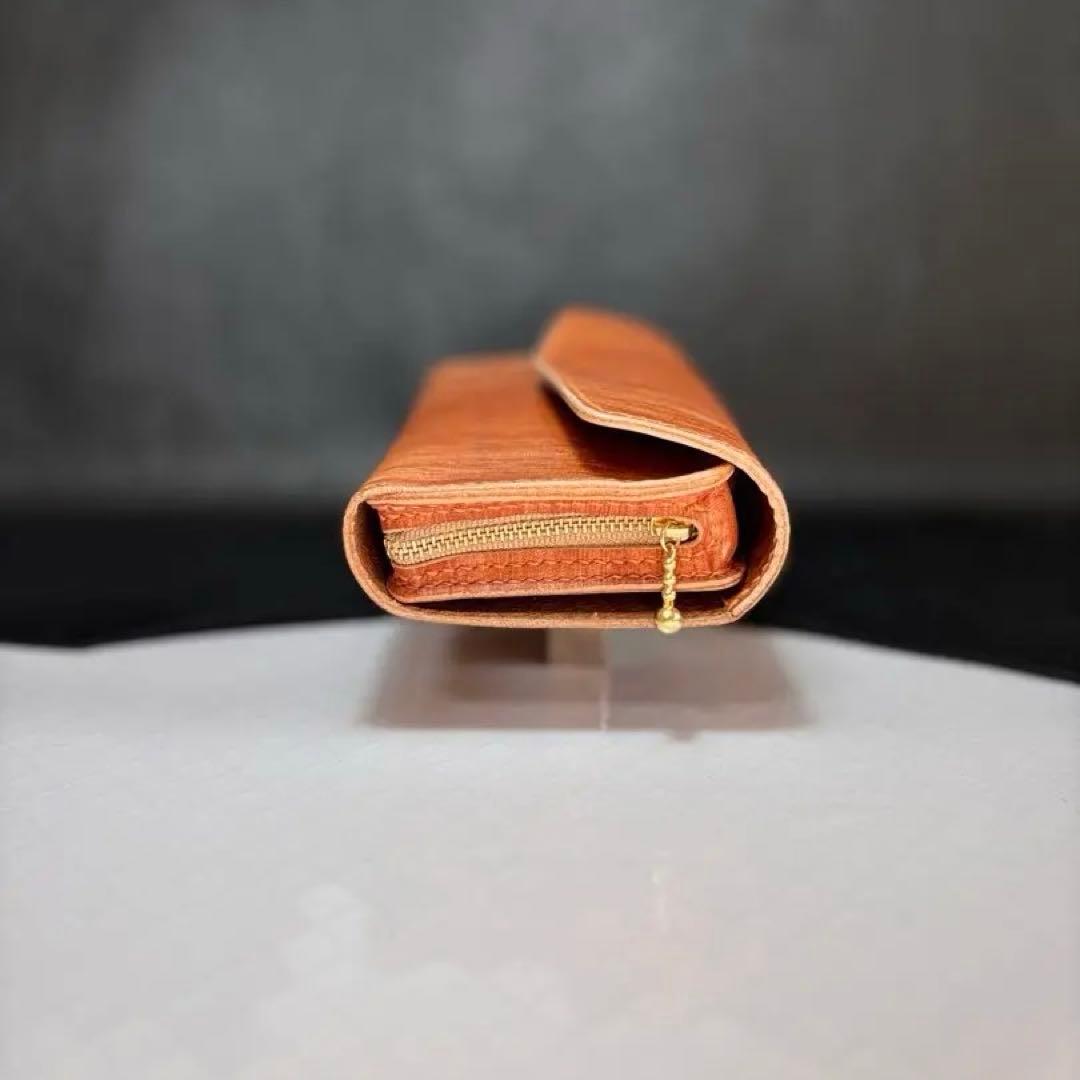 ◎木目の美しい柿渋染め.三つ折りシャグポーチ◎