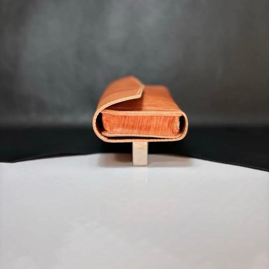 ◎木目の美しい柿渋染め.三つ折りシャグポーチ◎