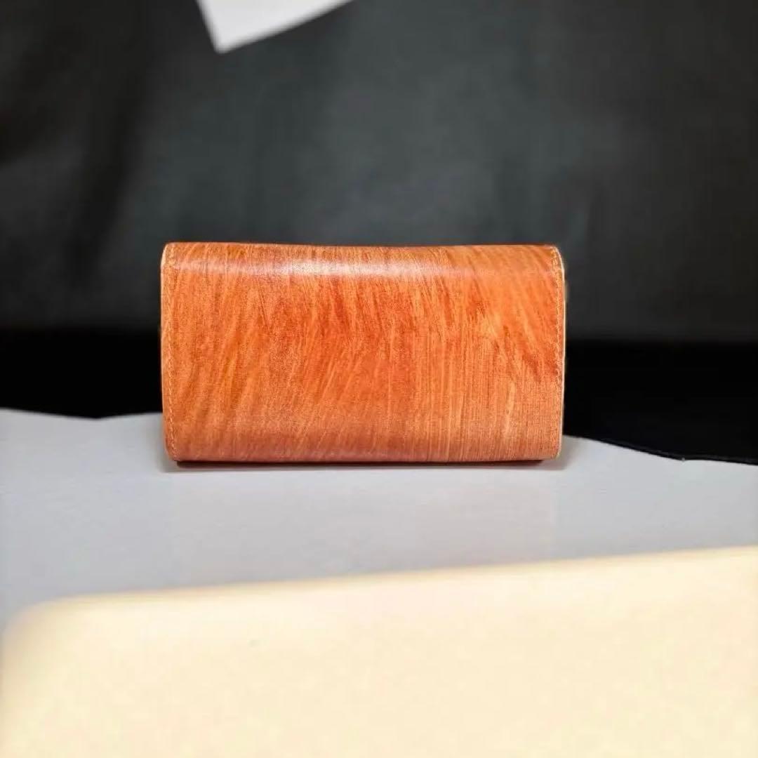 ◎木目の美しい柿渋染め.三つ折りシャグポーチ◎