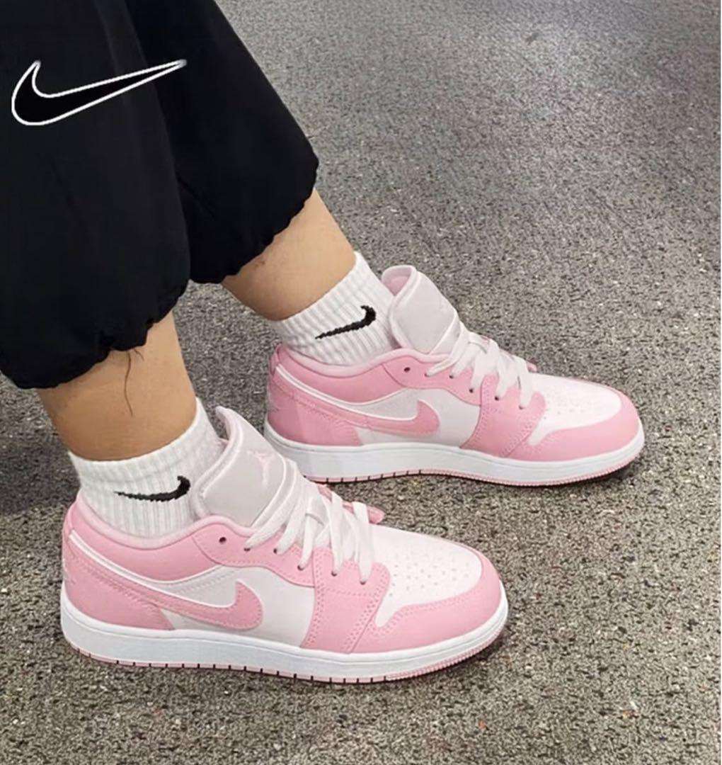 限定【新品】NIKE GS AIR JORDAN1 LOW　ホワイト　ピンク