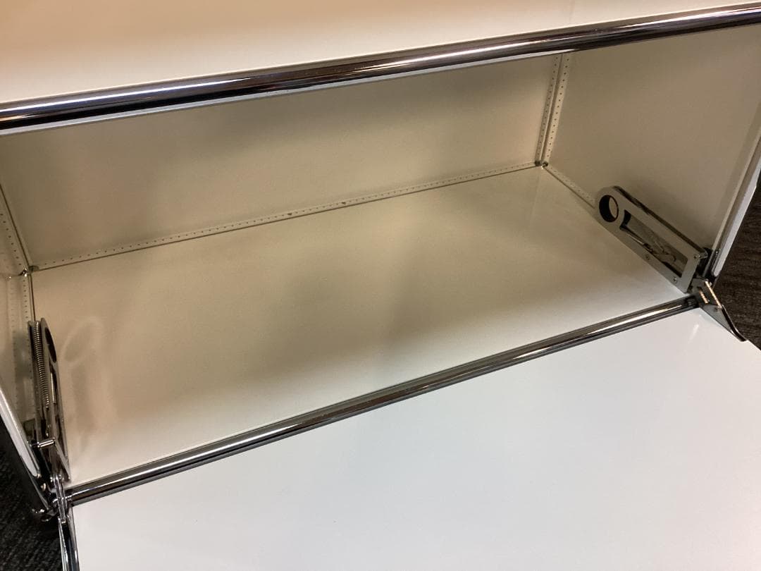 USMハラー ３段 オープンキャビネット シェルフ ホワイト ドロップダウン