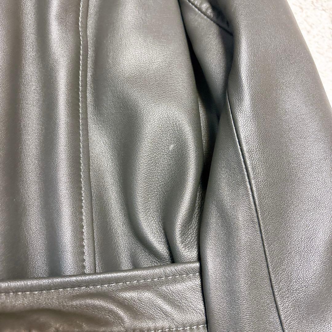 極美品BALMAIN ベルト付きレザー ファー ジャケット黒L〜XLフォックス