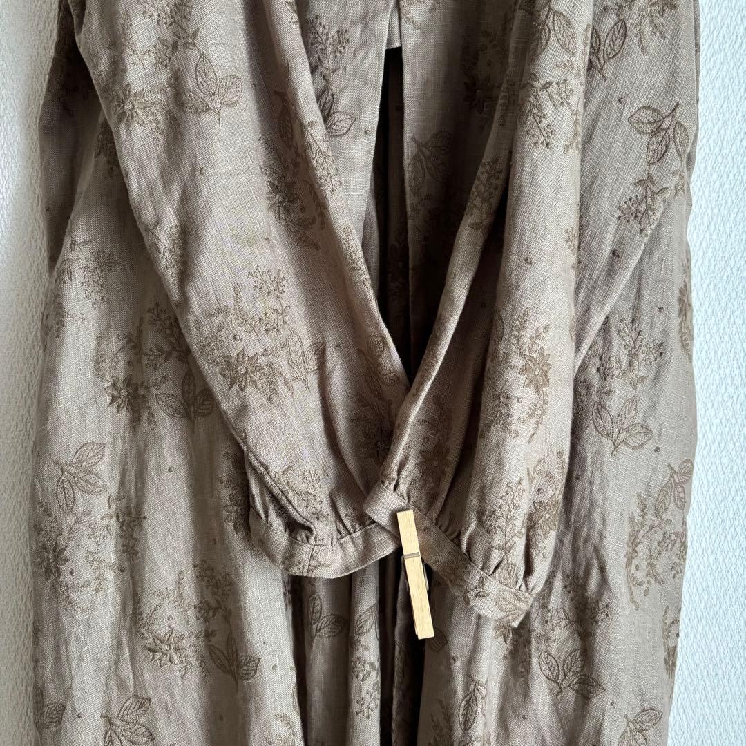 【新品】ツハル　リネン総刺繍コートワンピース　羽織　スプリングコート