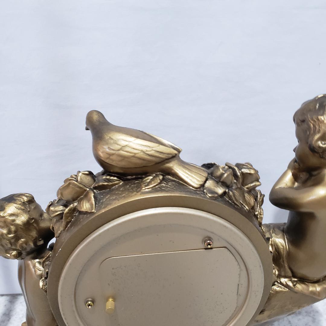 リズム時計 アンティーク 天使 置時計