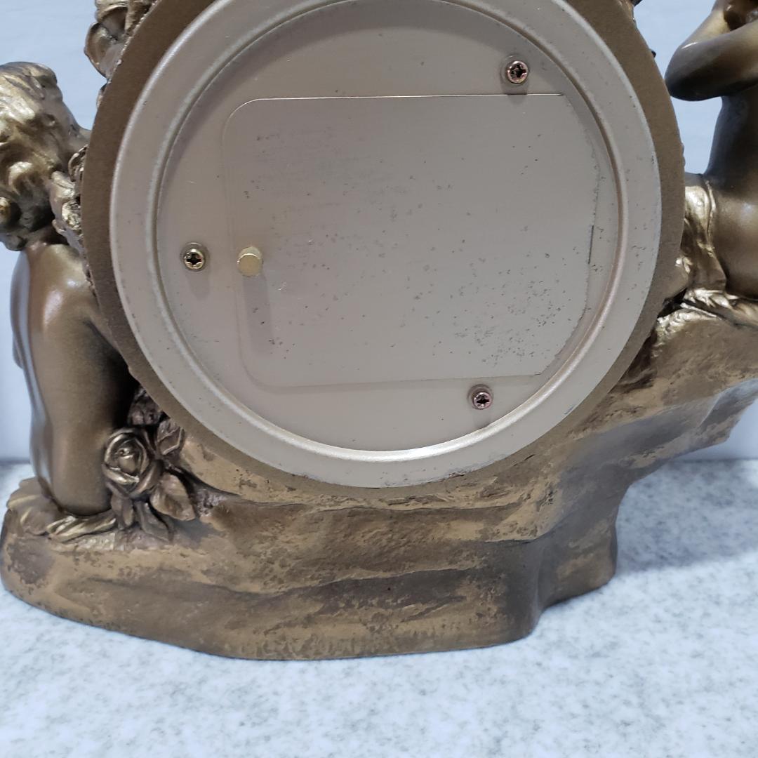 リズム時計 アンティーク 天使 置時計