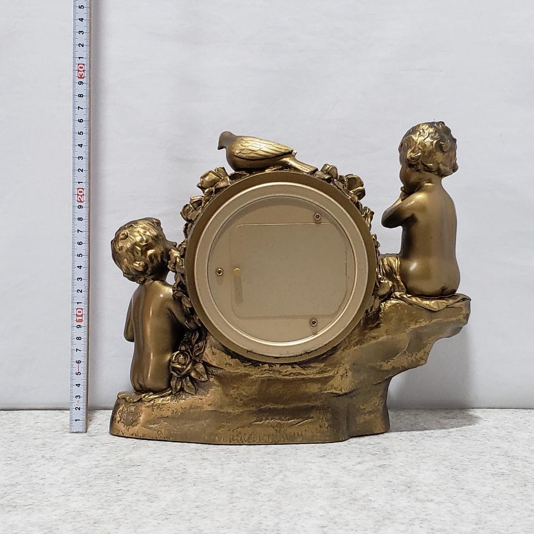 リズム時計 アンティーク 天使 置時計