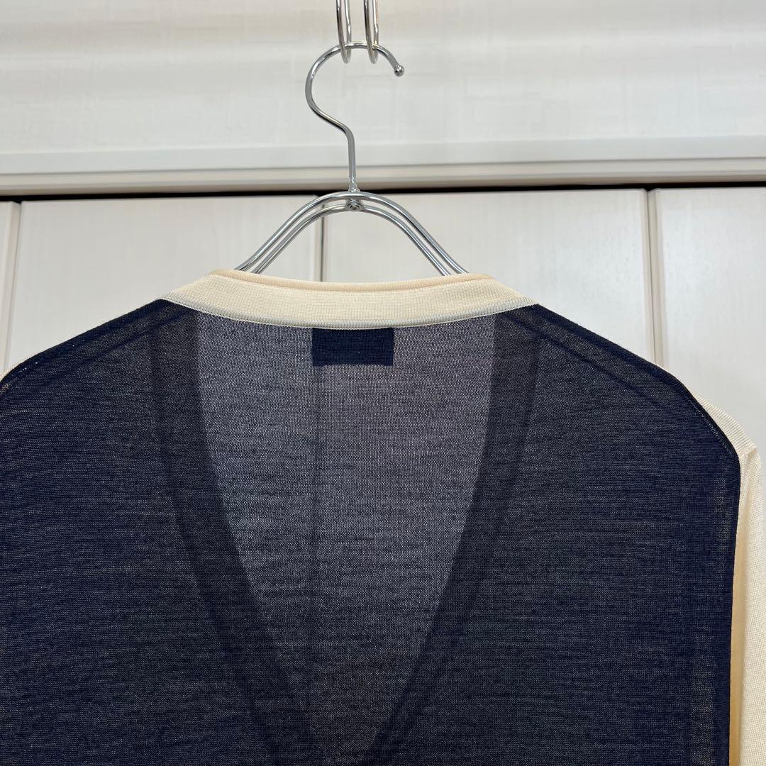 JIL SANDER 14SS 本人期 バイカラー ウールシルク カーディガン