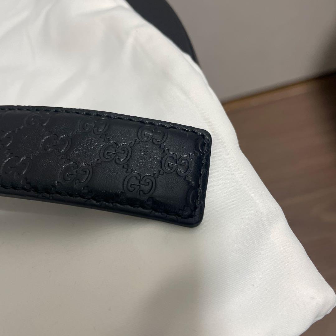 【新品】GUCCI ブラックレザー ベルト 85/34