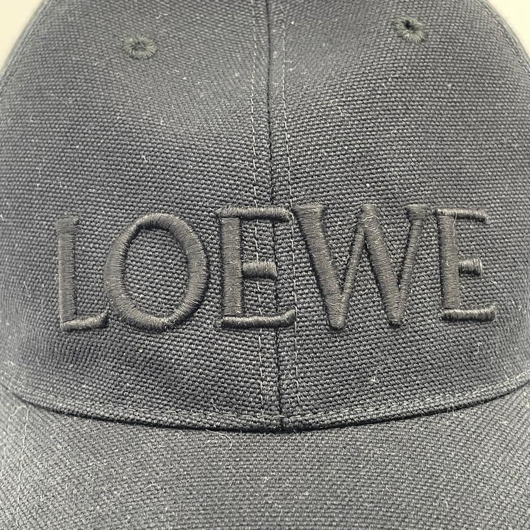 【✨未使用級】 ロエベ ベースボールキャップ ロゴ刺繍 フリーサイズ ブラック