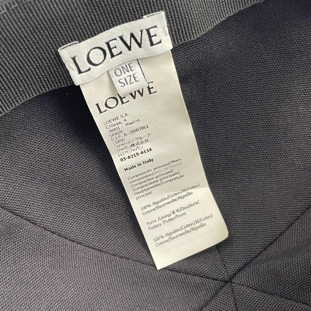 【✨未使用級】 ロエベ ベースボールキャップ ロゴ刺繍 フリーサイズ ブラック