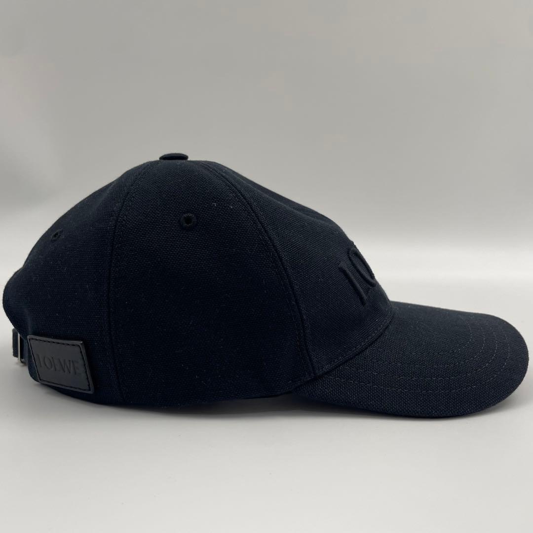 【✨未使用級】 ロエベ ベースボールキャップ ロゴ刺繍 フリーサイズ ブラック