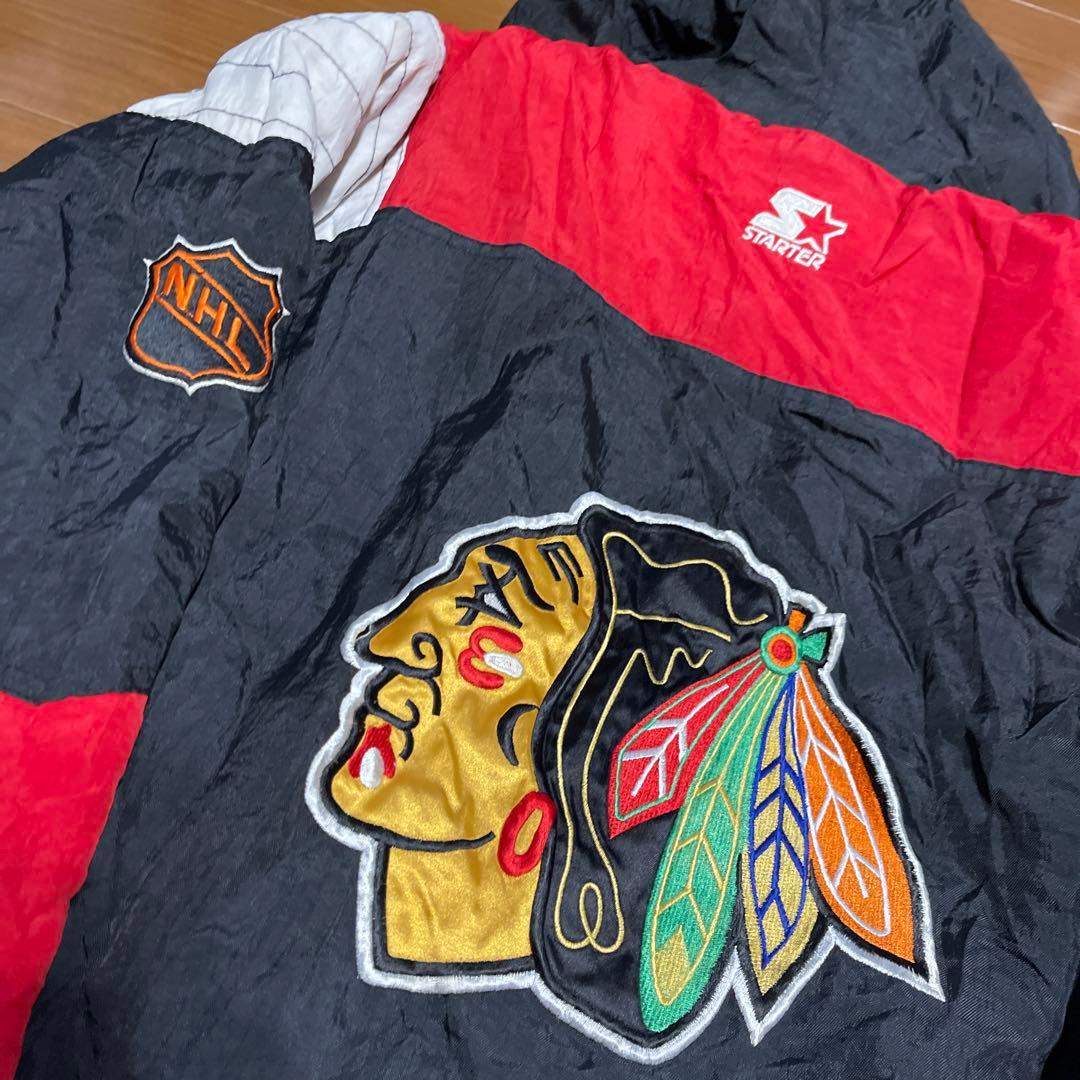 【激レア】90s STARTER NHL ブラックホークス XL 中綿ジャケット