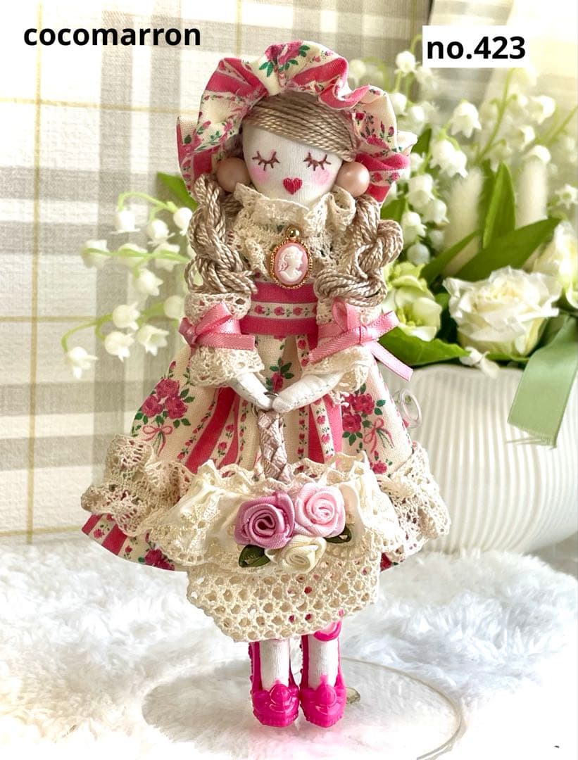 薔薇柄❤️ヨーロピアン❤️ハンドメイド♡ドールチャーム