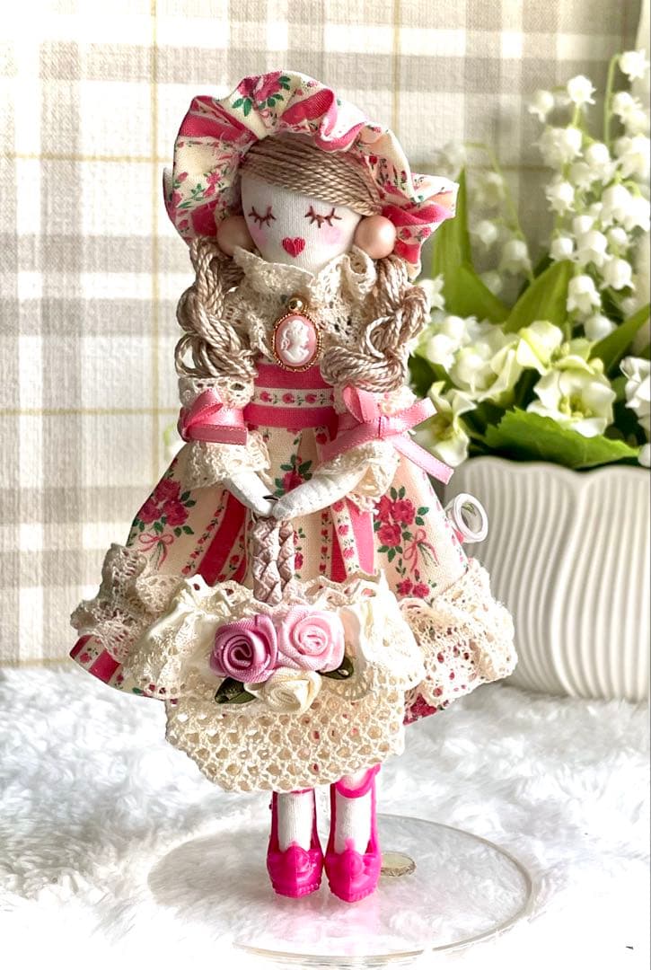 薔薇柄❤️ヨーロピアン❤️ハンドメイド♡ドールチャーム