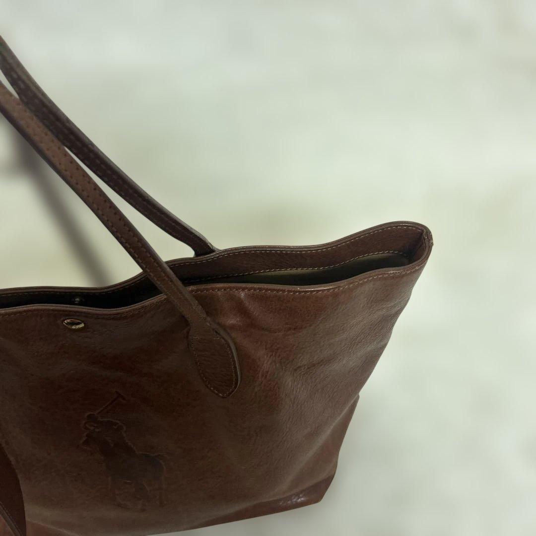 【美品】ラルフローレン オールレザー　トートバッグ ビッグポニー　チャーム