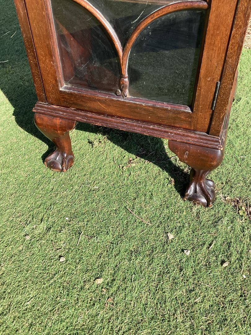 イギリスアンティーク　サイドbyサイド　キャビネット　Wビューロー