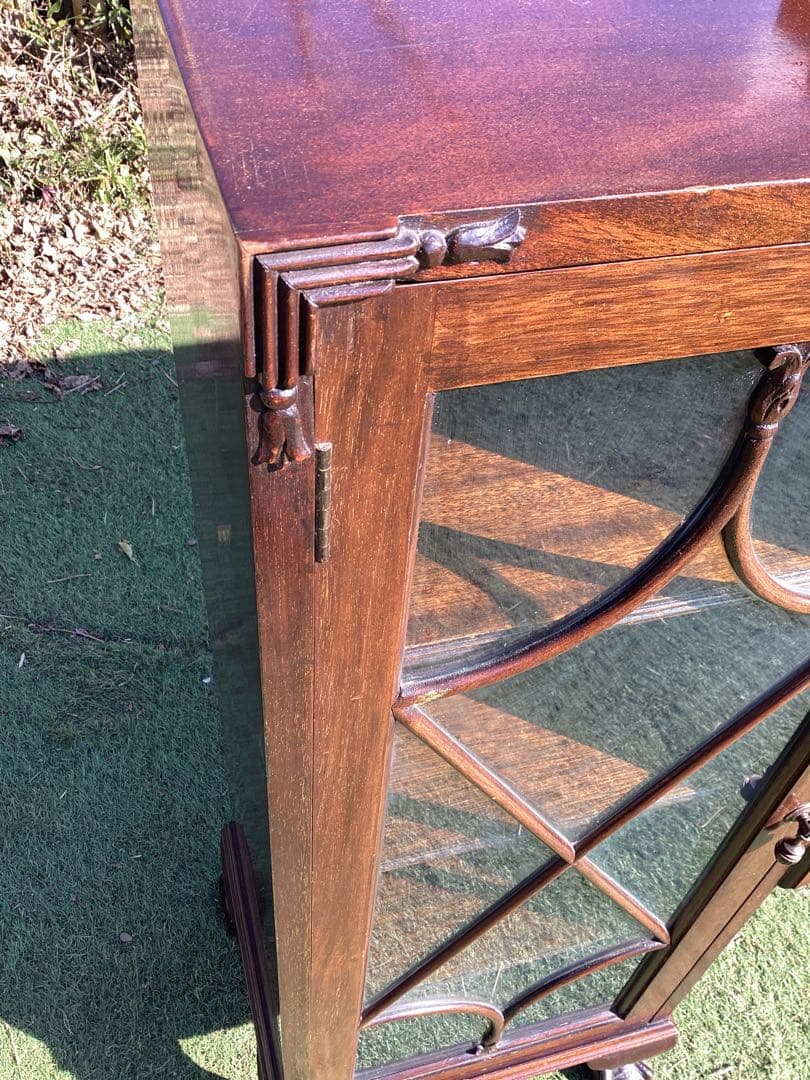 イギリスアンティーク　サイドbyサイド　キャビネット　Wビューロー