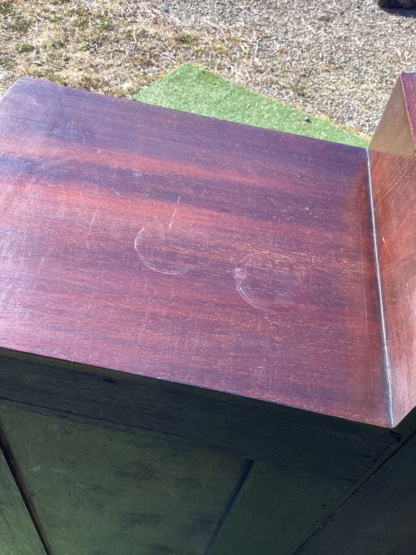 イギリスアンティーク　サイドbyサイド　キャビネット　Wビューロー