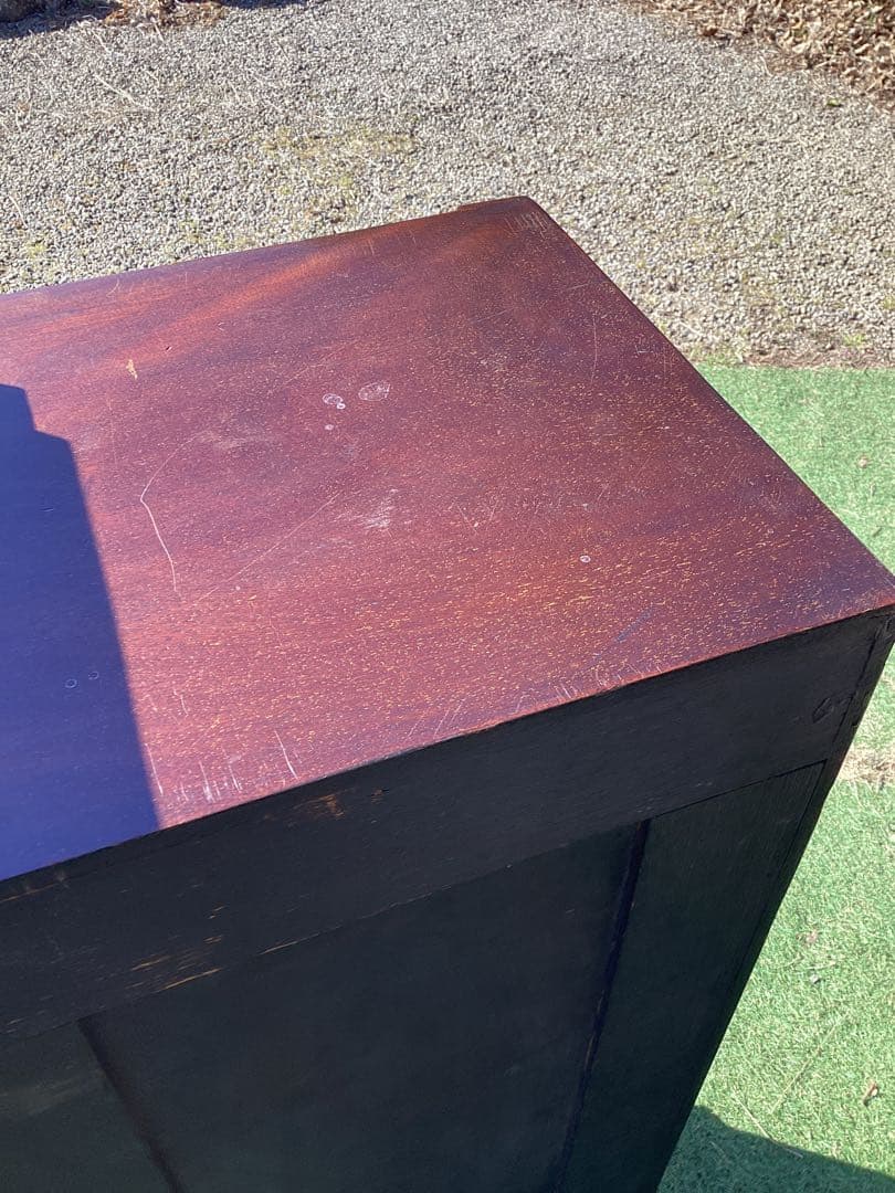 イギリスアンティーク　サイドbyサイド　キャビネット　Wビューロー