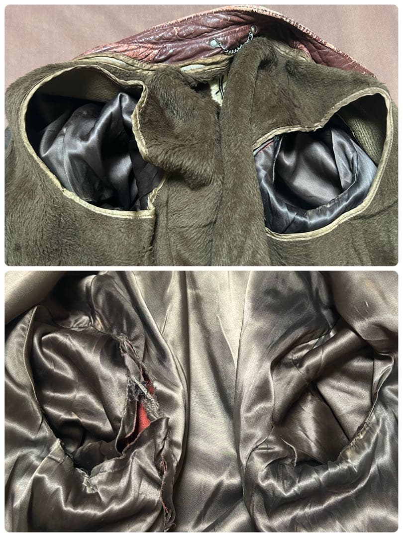 襤褸 60s70s USA製 TALONジップ レザー ジャケット ブラウンXL