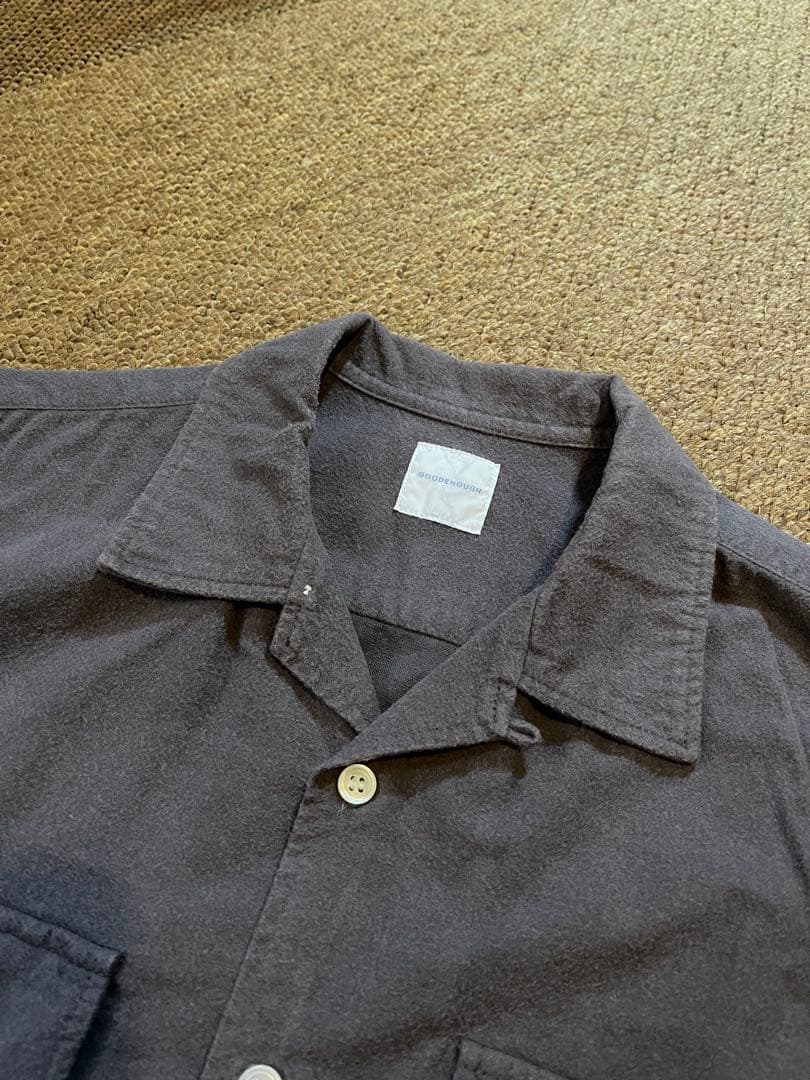 GOOD ENOUGH グラデーション　オープンカラー　シャツ　グッドイナフ　L