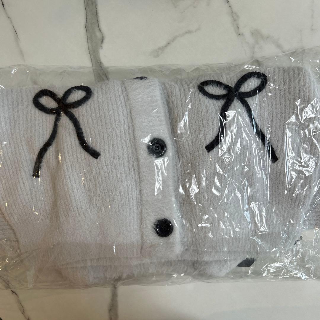 【HALLOWEEN】リボンフェザーカーディガン LGRY フリー