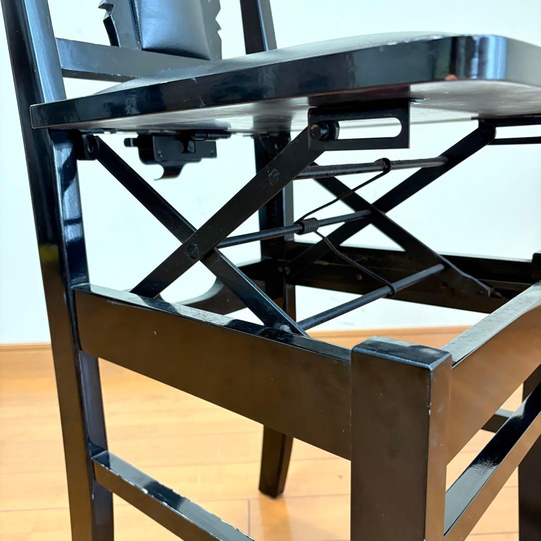 【動作良好・背もたれクッション付き】トムソン椅子 半艶塗装 アップライトピアノ