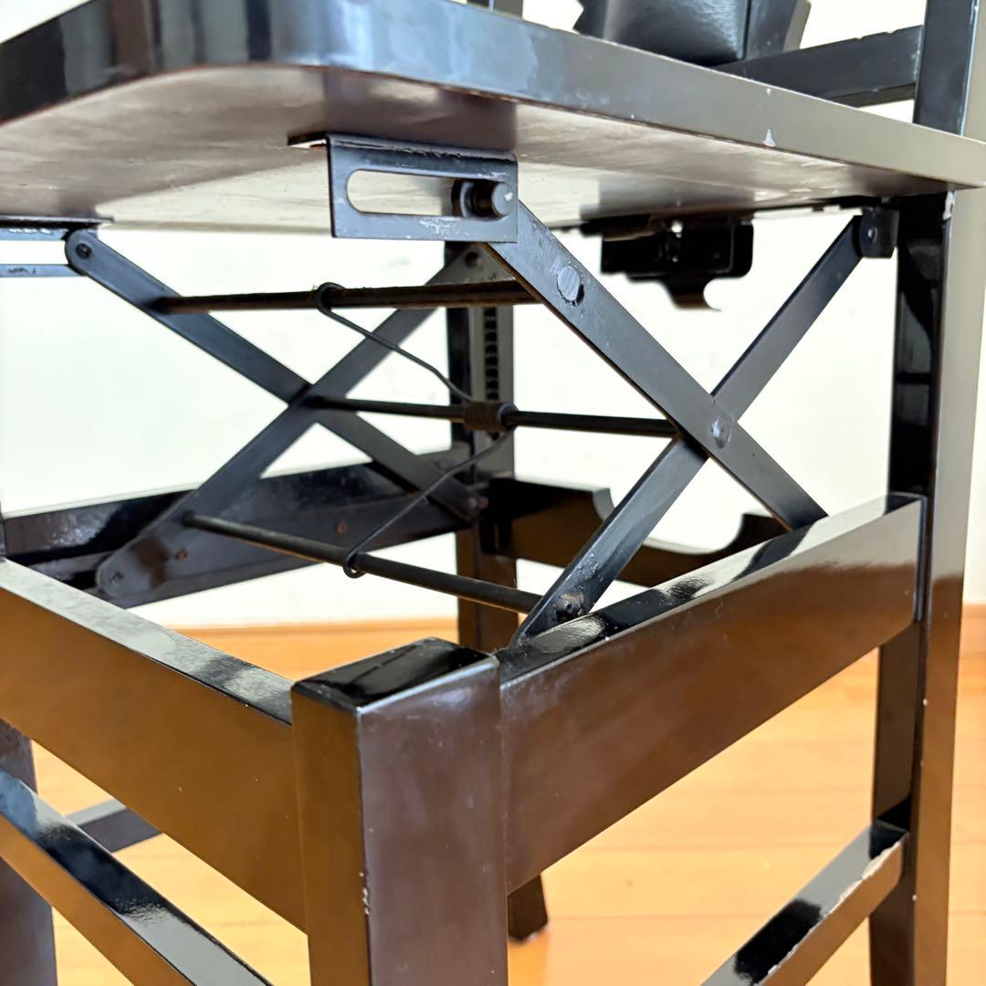 【動作良好・背もたれクッション付き】トムソン椅子 半艶塗装 アップライトピアノ