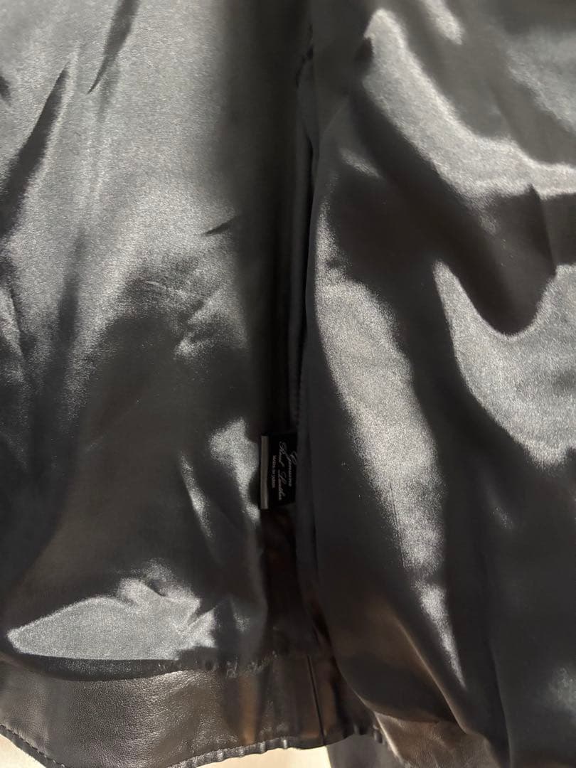 666 LeatherWear タイトフィットフロントベルトライダースジャケット