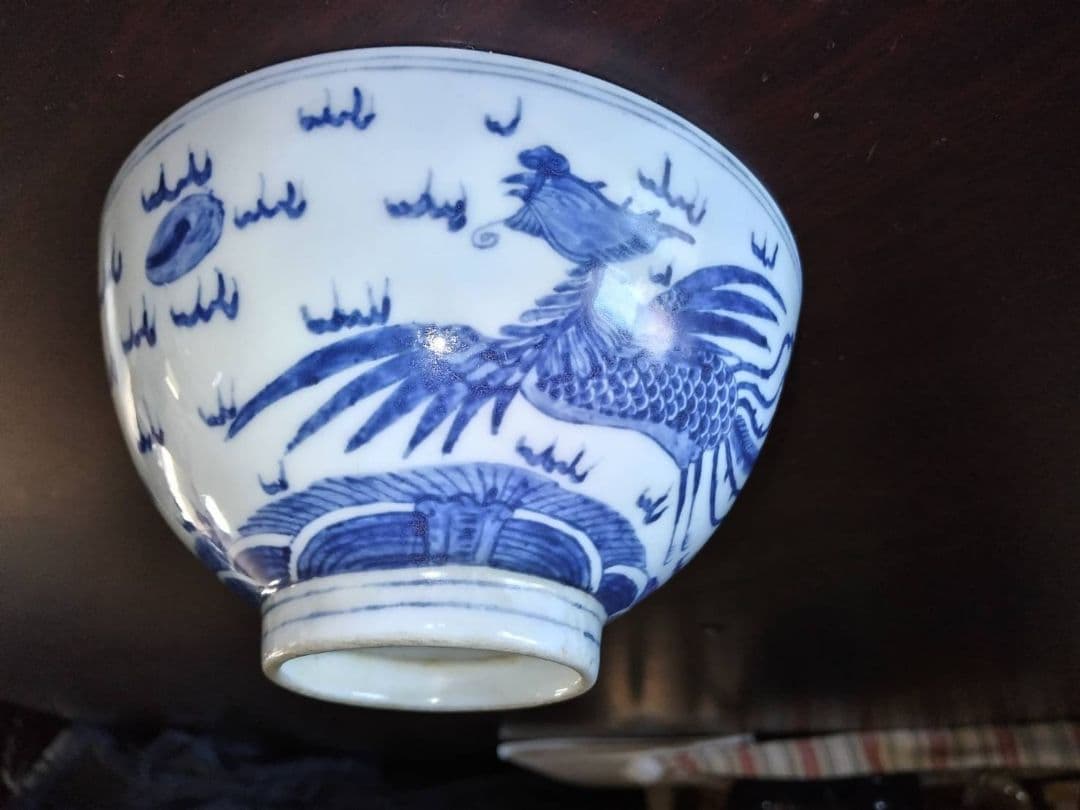 龍鳳凰文染付椀　(中国、故宮復刻)