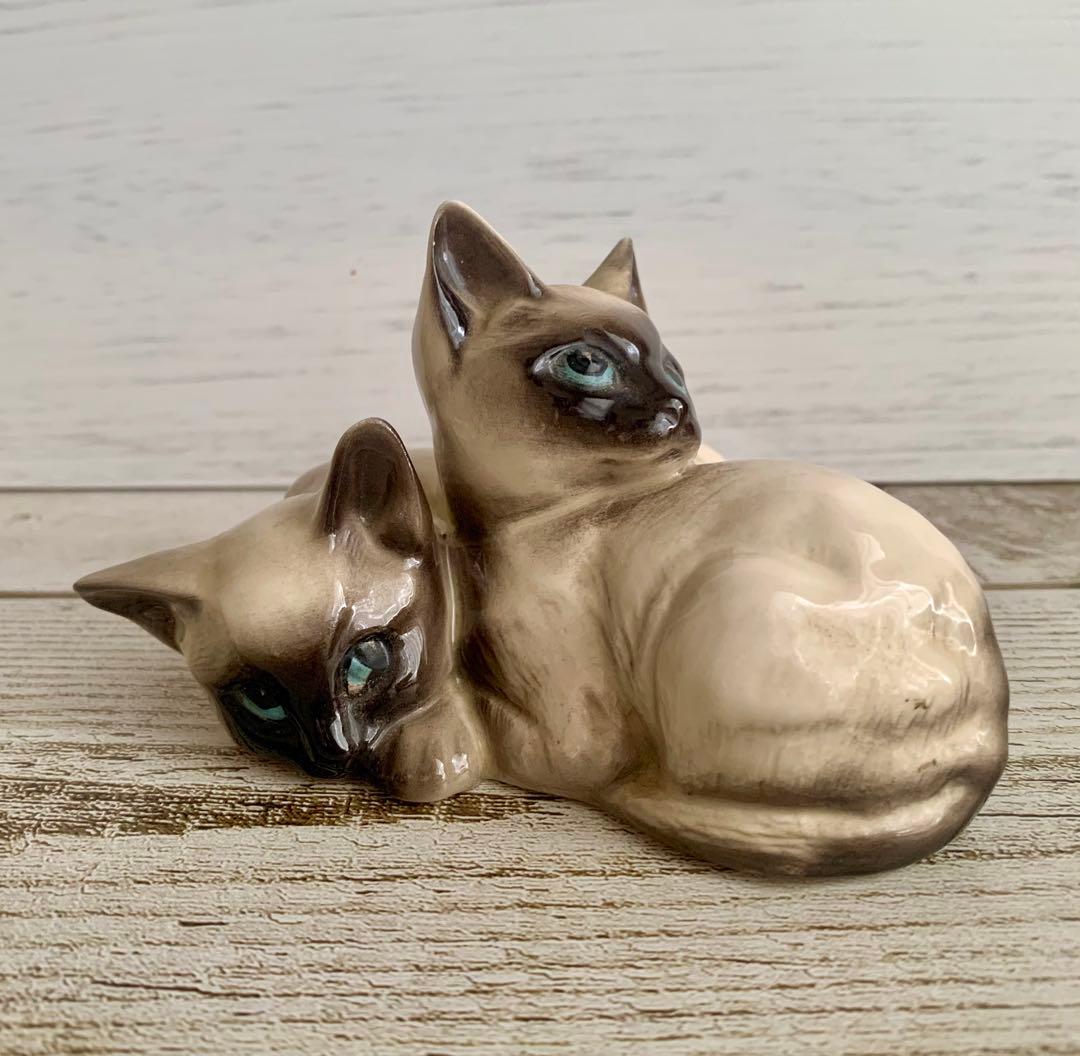 ベスウィック 2匹のシャムの仔猫 猫の置物 フィギュリン アンティーク②