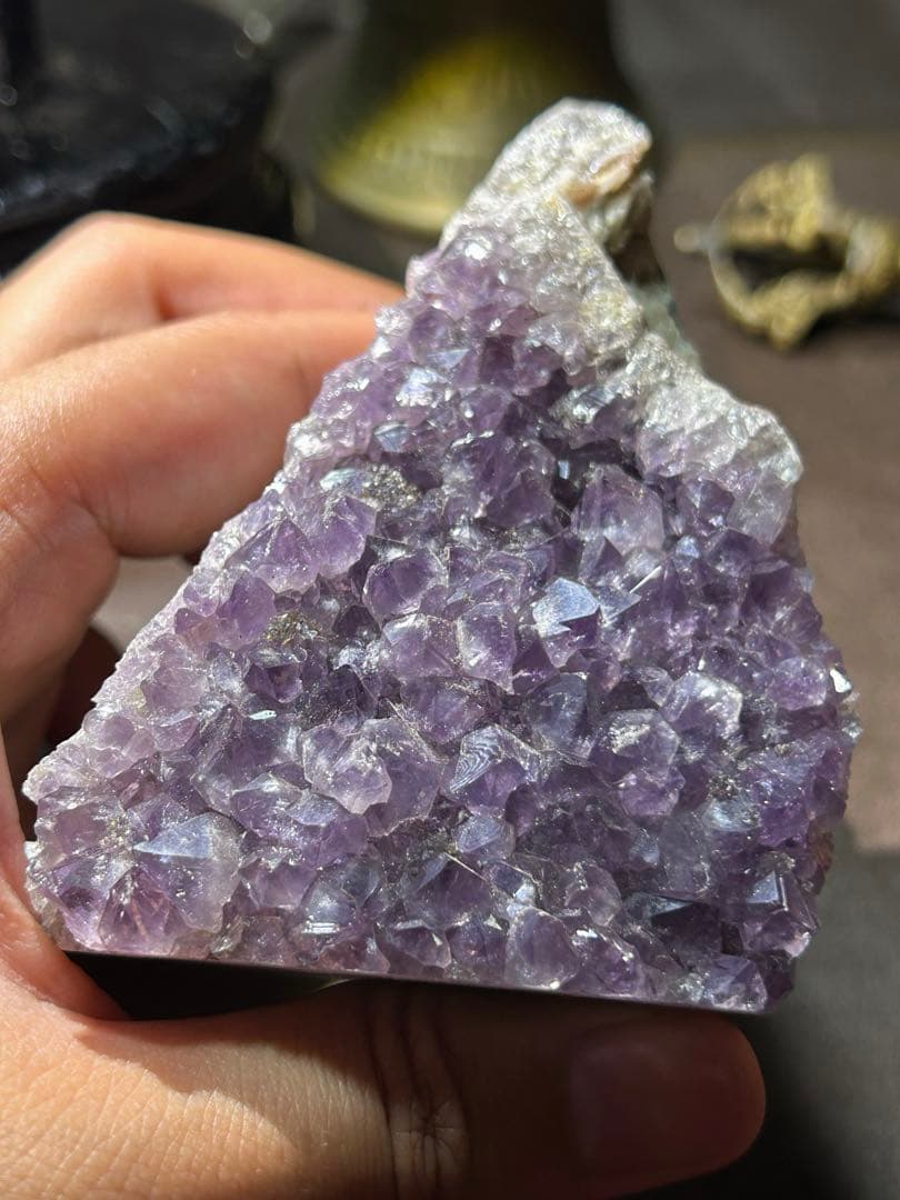 ☆高級品！福運大黒秘宝⑨！開運！アメジスト　クラスター　原石　置物