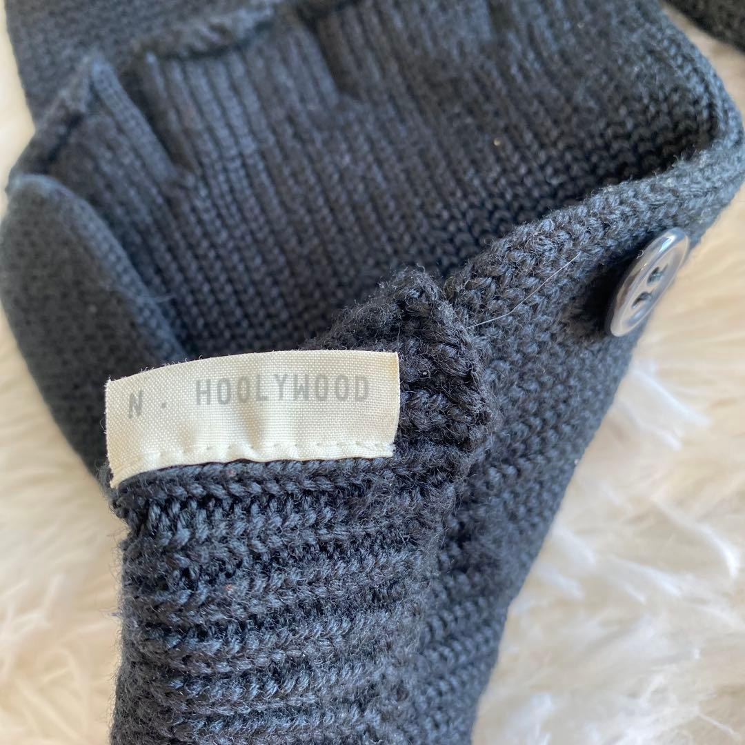 【良品】 N.HOLLYWOOD ミトン付き フィンガーレス ニット グローブ