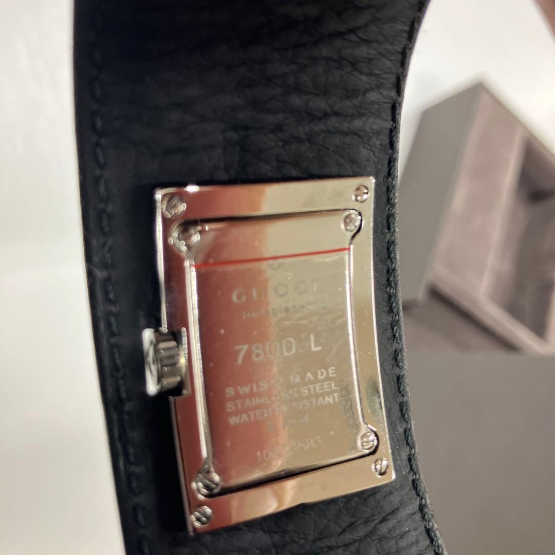 ル*イ様 GUCCI グッチ 7800L 腕時計 ブラック レザー