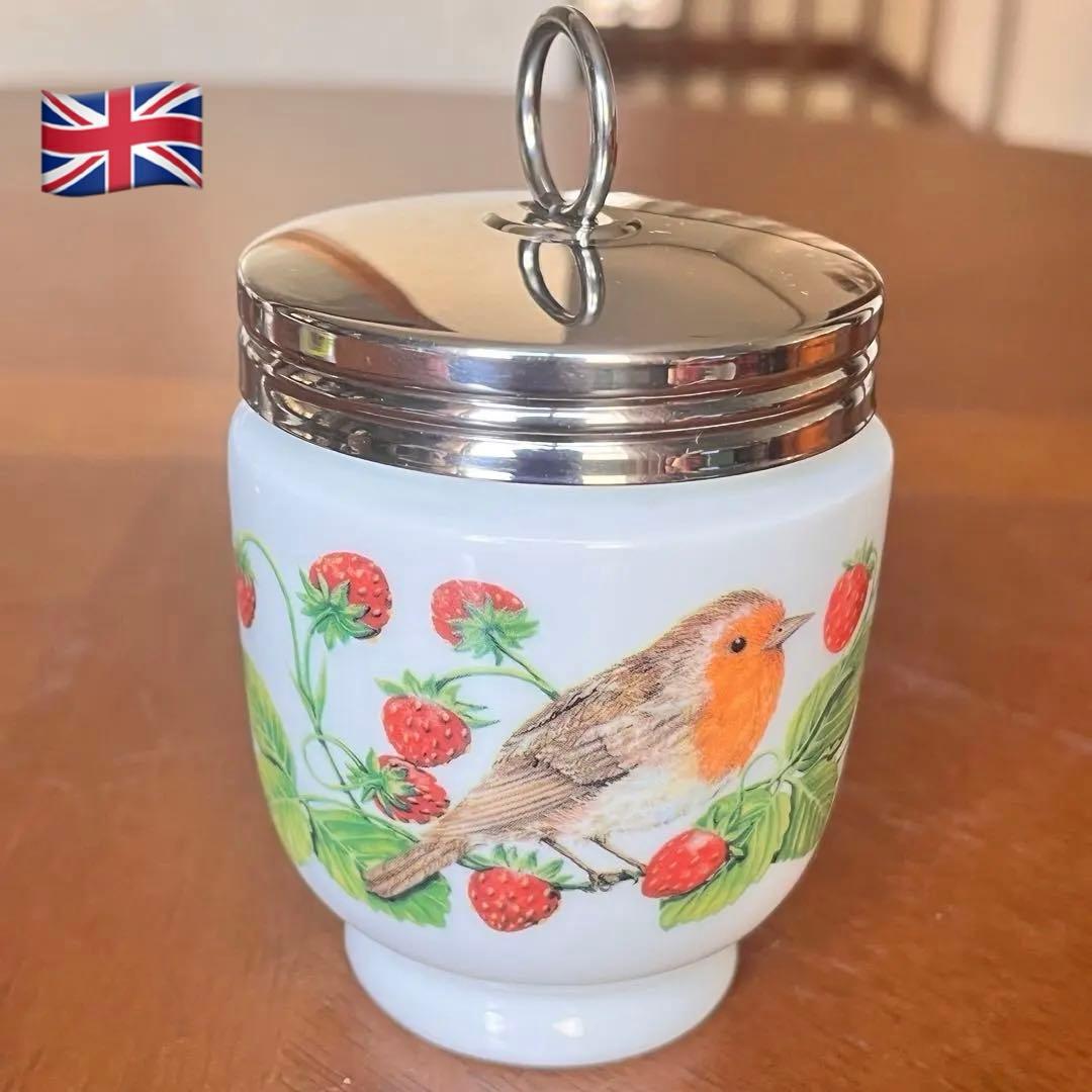 【希少品】英国製　ロイヤルウースター★赤い実と鳥たち★エッグコドラー