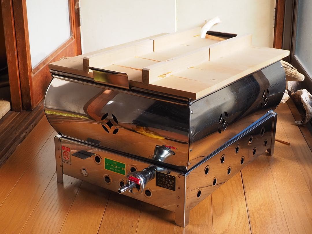 涌井工業(ワクイ) プロパンガス直火式おでん鍋 5尺450mm 6ツ仕切