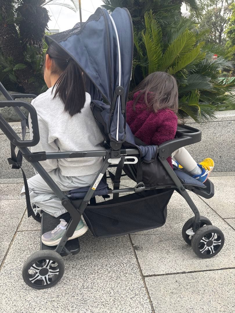KATOJI 二人乗りベビーカー 【レインカバー付き】　二人でゴー