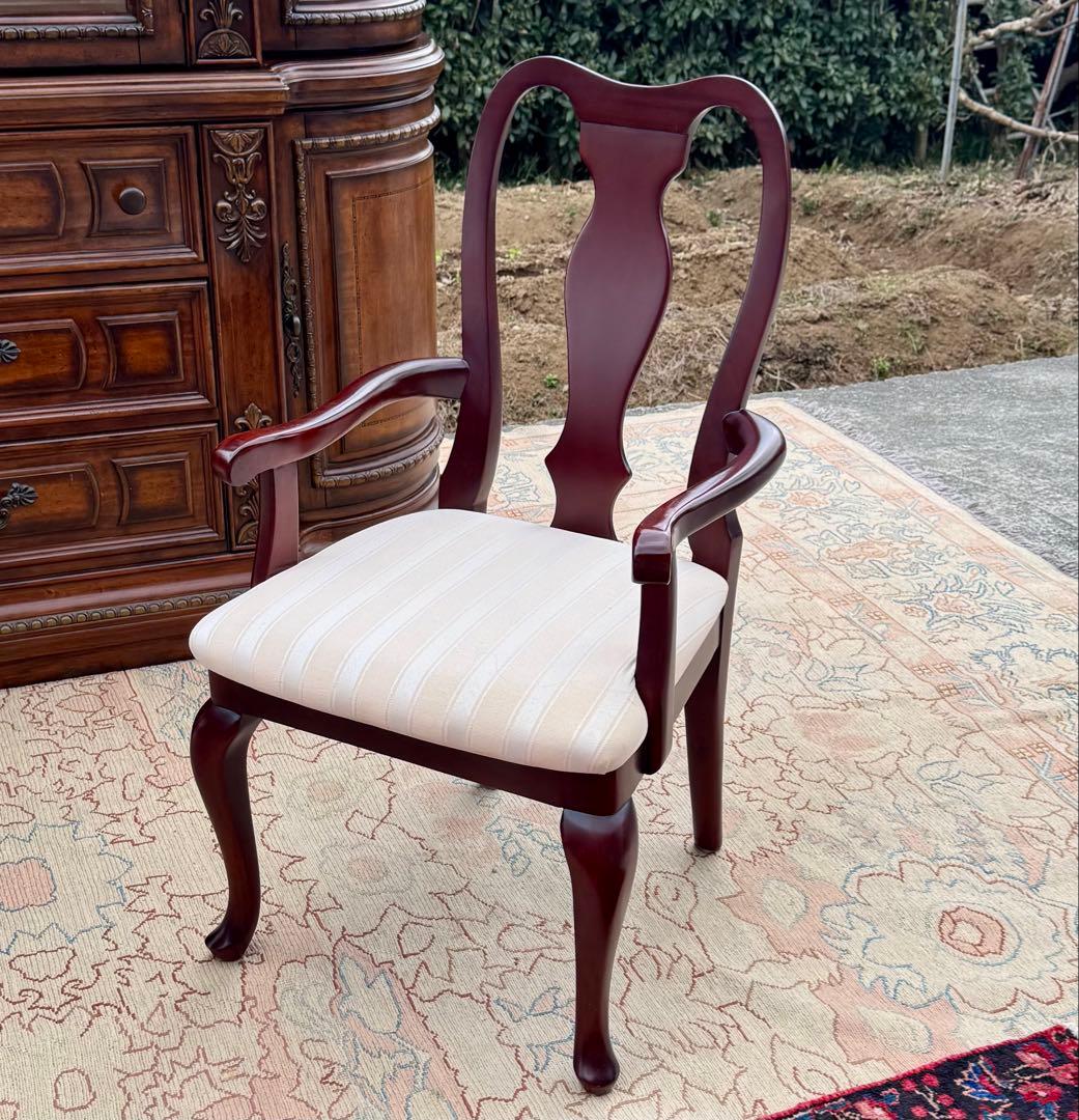IDC大塚家具 クイーンアン様式 マホガニー ダイニングチェア1脚