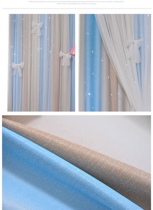 姫様カーテン　可愛いカーテン　二層カーテン   一体型カーテン